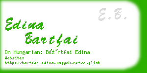 edina bartfai business card